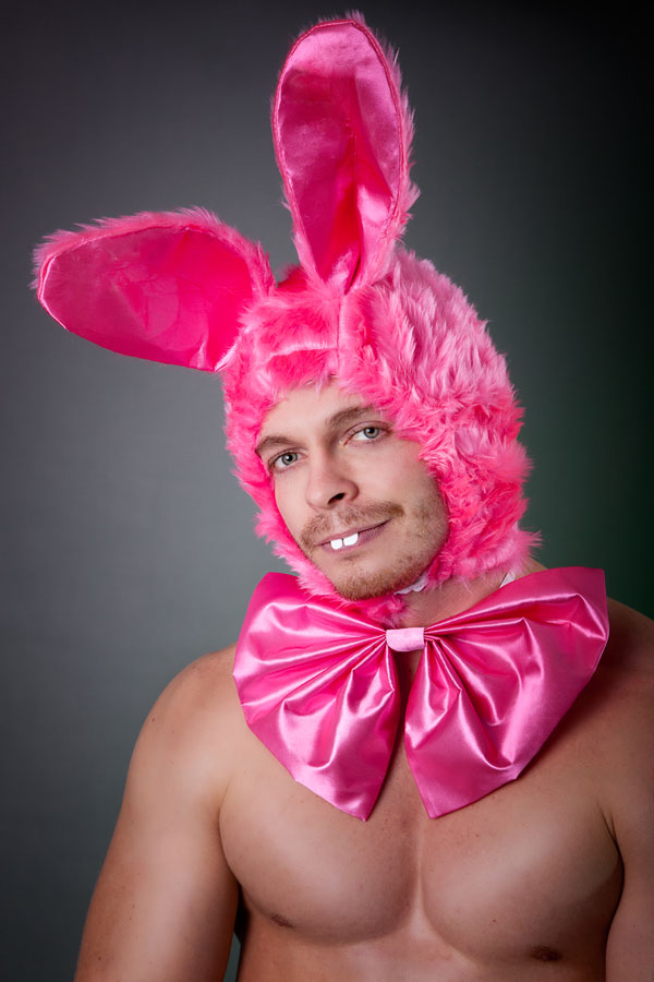 ORIGINAL MARCO PORTA Hasenset Mütze + Schleife pink JGA Ostern Kostüm